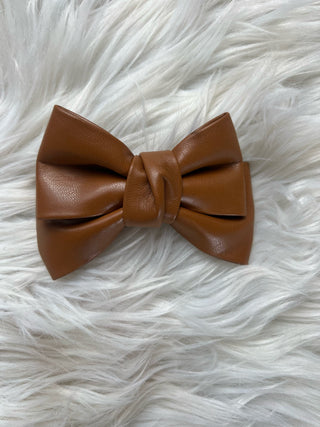 Camel Brown Leather Bow