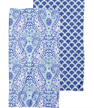 Blue Paisley Print Towel
