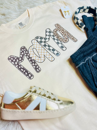 Mama Mixed Print Tee