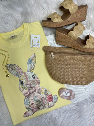 Quilted Printed Bunny Tee