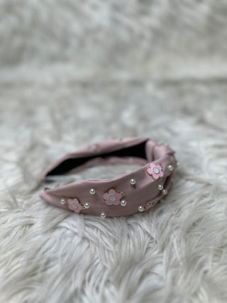 Pink Daisy Charm Headband
