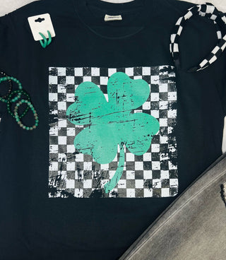 Four Leaf Clover Checkered Tee