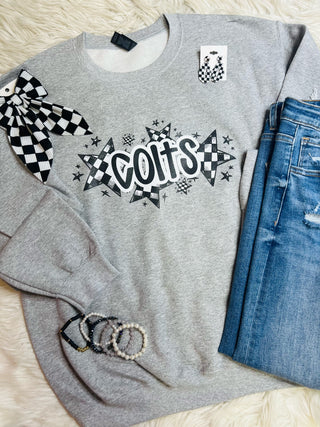 Colts Star Checkered Gildan Crewneck