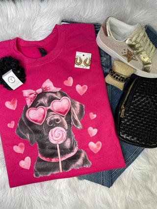 Black Lab Valentines Crewneck