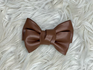 Dark Brown Leather Bow