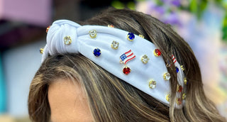 White Patriotic Headband