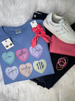 Custom Candy Heart Crewneck