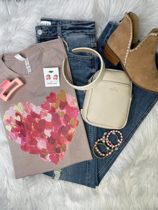 Multi Color Heart Bella Tee