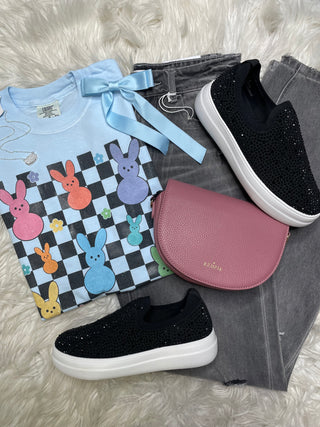 Bunny Peeps Checkered Tee