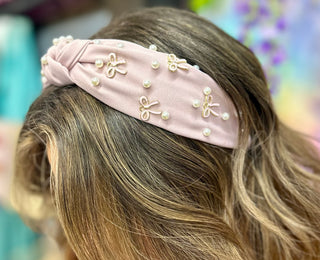 Mauve Bow Charm Headband