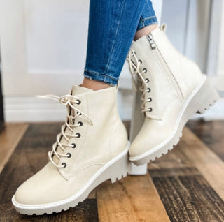 Cream Ghosted Boots