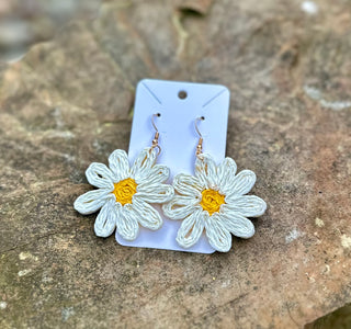 Woven Daisy Earrings