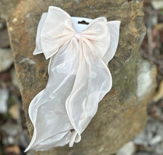 Cream Twirly Bow
