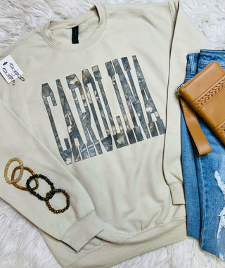 Custom State Name Camo Crewneck