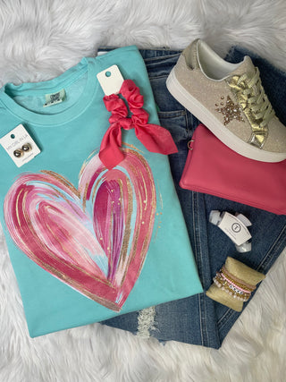 Multi Color Heart Crewneck