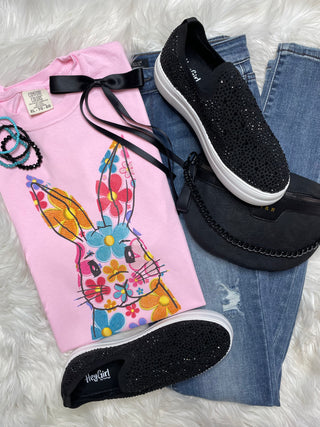 Pink Floral Bunny Tee