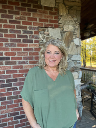 Light Olive Air Flow Top