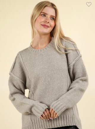 Grey Fuzzing Feeling Oversized Sweater