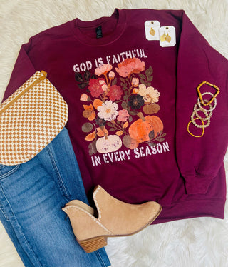 God Is Faithful In Every Season Crewneck