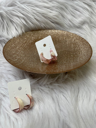 Pink Marble Hoops