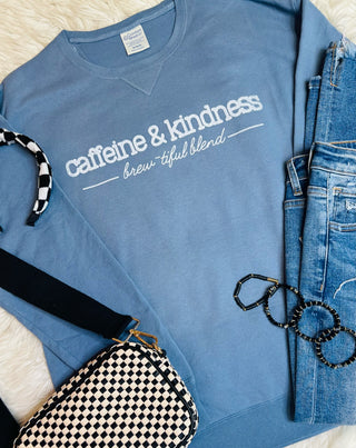 Caffeine & Kindness Brew-tiful Blend Comfort Wash Crew