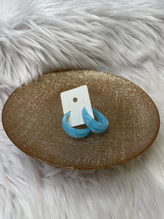 Blue Oval Large Hoops