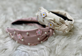 Pink Daisy Charm Headband