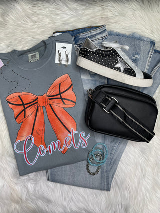 Comets Basketball Bow Tee