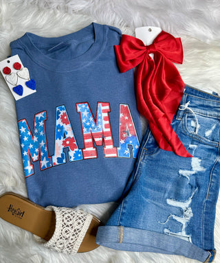Mama Red White & Blue Tee