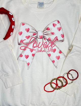 Loved John 3:16 Bow Crewneck