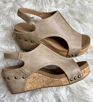 Carley Camel Wedges