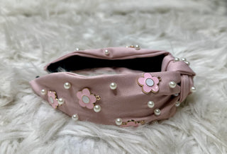 Pink Daisy Charm Headband