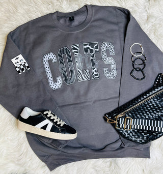 Multi Print Colts Crewneck