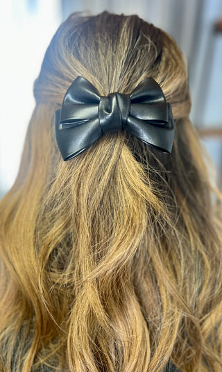 Black Leather Bow