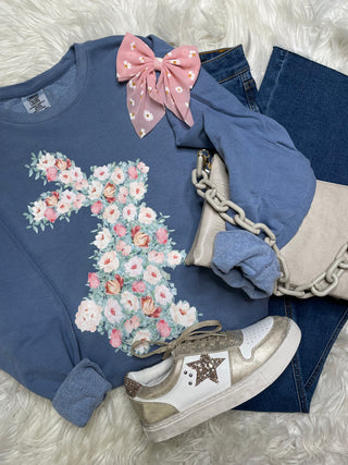 Floral Bunny Lightweight Crewneck