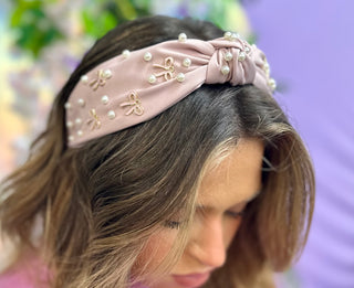 Mauve Bow Charm Headband