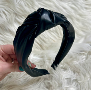 Leather Knot Headband-Two colors