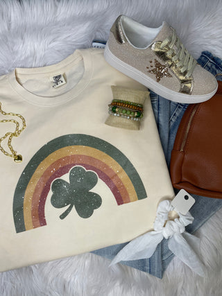 Saint Patrick's Clover Rainbow Crewneck