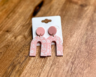 Pink Eyelash Clay Earrings