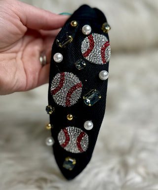 Black Baseball Headband