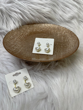 Pearl Heart Earrings
