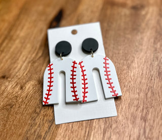 Baseball Arch Clay Earrings