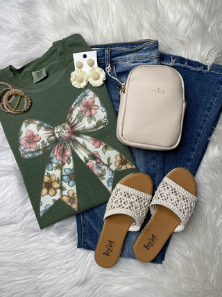 Fall Floral Bow Tee