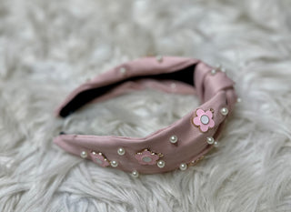 Pink Daisy Charm Headband