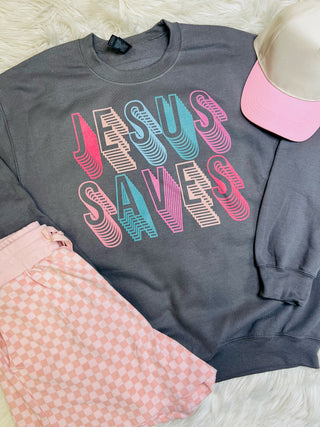 Multi Color Jesus Saves Crew