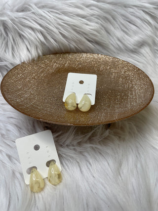 Cream Tear Drop Earrings