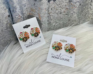 Multi Color Flower Studs