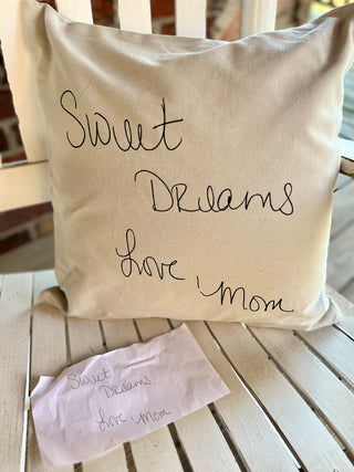 Handwritten Note Pillow