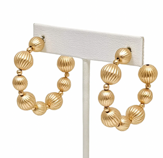 Nichelle Gold Beaded Hoop Earrings