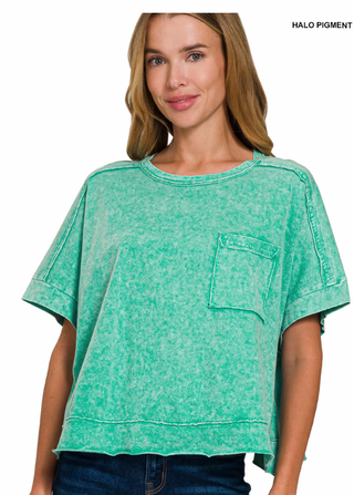 Kelly Green Oversized Cropped Boxy Tee